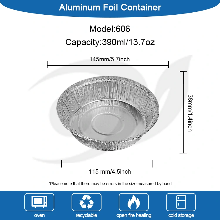 Runda luft fryer bakningsbricka silver aluminiumfoliebehållare
