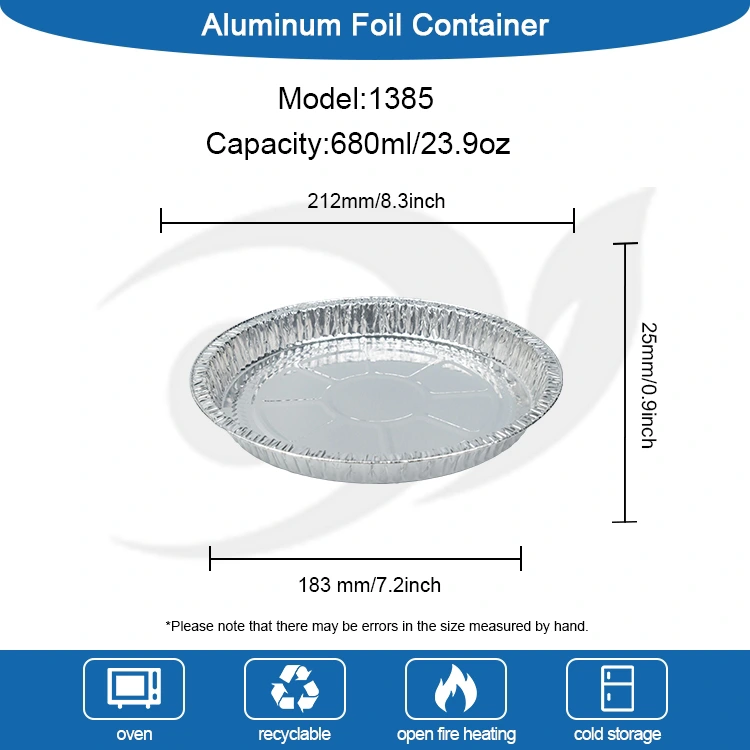7-9 tum Pizza Pan Silver aluminiumfoliebehållare
