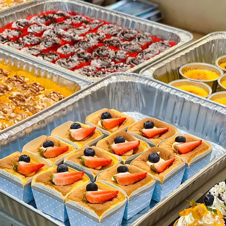 Stor-kapacitet avtagande bakningsbricka silver aluminiumfoliebehållare