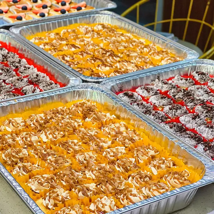 Stor-kapacitet avtagande bakningsbricka silver aluminiumfoliebehållare