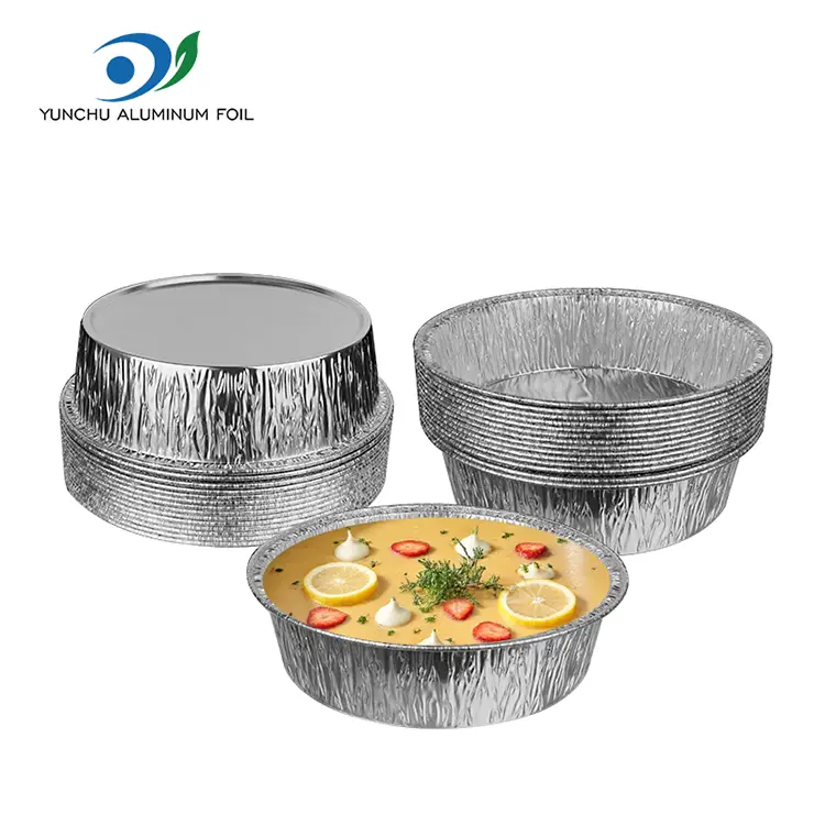 Rund luft fryer silver aluminiumfoliebehållare Rund luft fryer silver aluminiumfoliebehållare
