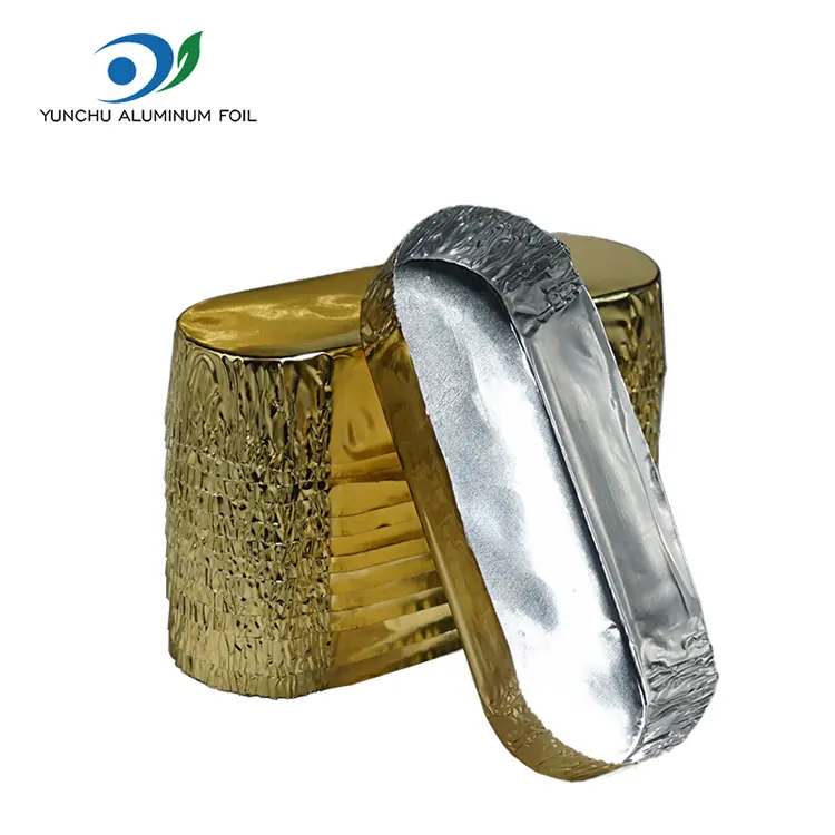 Små ovala förpackningssilveraluminiumfoliebehållare Små ovala förpackningssilveraluminiumfoliebehållare