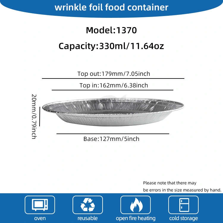 Rund luft fryer pizza silver aluminiumfoliebehållare