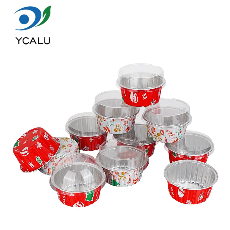 Jul anpassade tryckt aluminiumfolie Bakning Cup