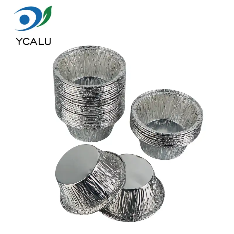 Rund tårtkopp Silver aluminiumfoliebehållare
