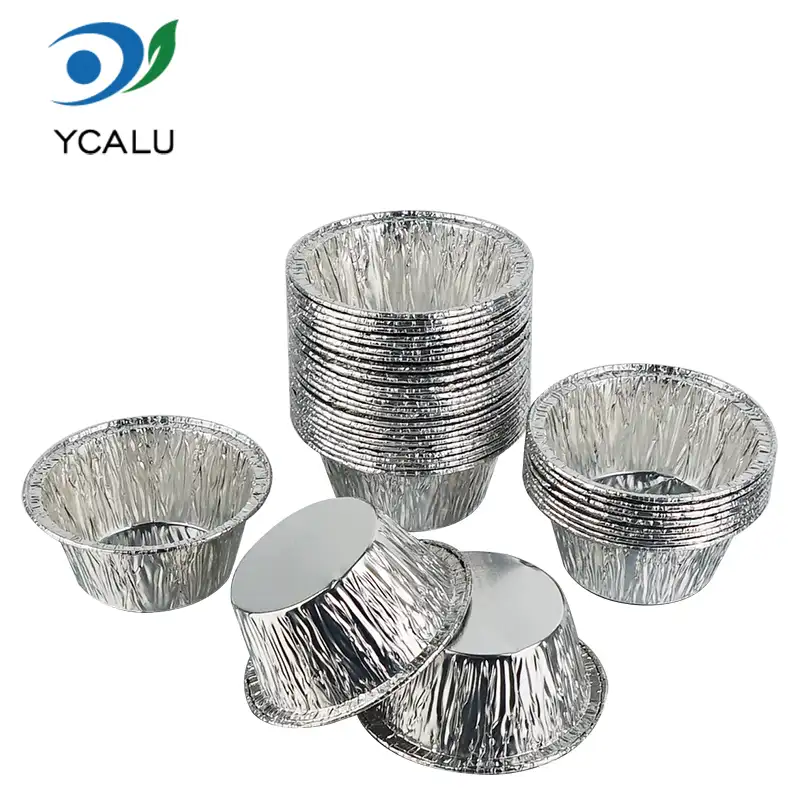 Rund tårtkopp Silver aluminiumfoliebehållare