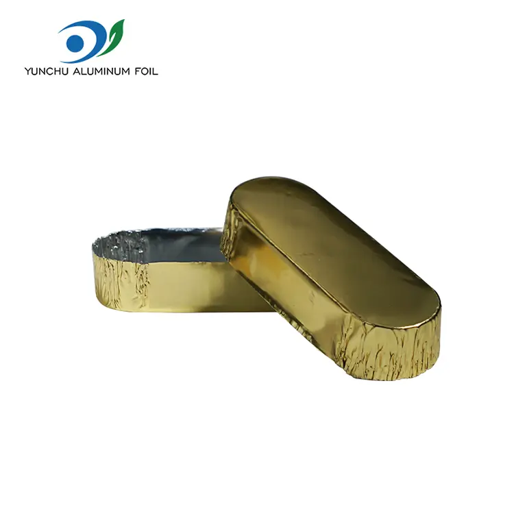 Små ovala förpackningssilveraluminiumfoliebehållare