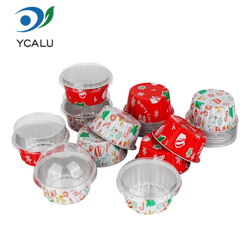 Jul anpassade tryckt aluminiumfolie Bakning Cup Jul anpassade tryckt aluminiumfolie Bakning Cup