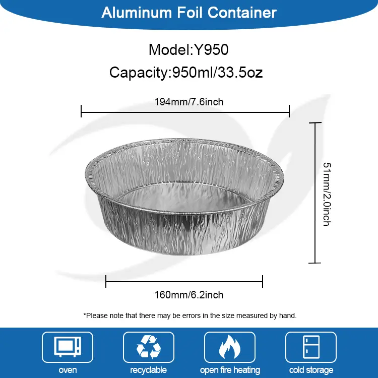 Rund luft fryer silver aluminiumfoliebehållare