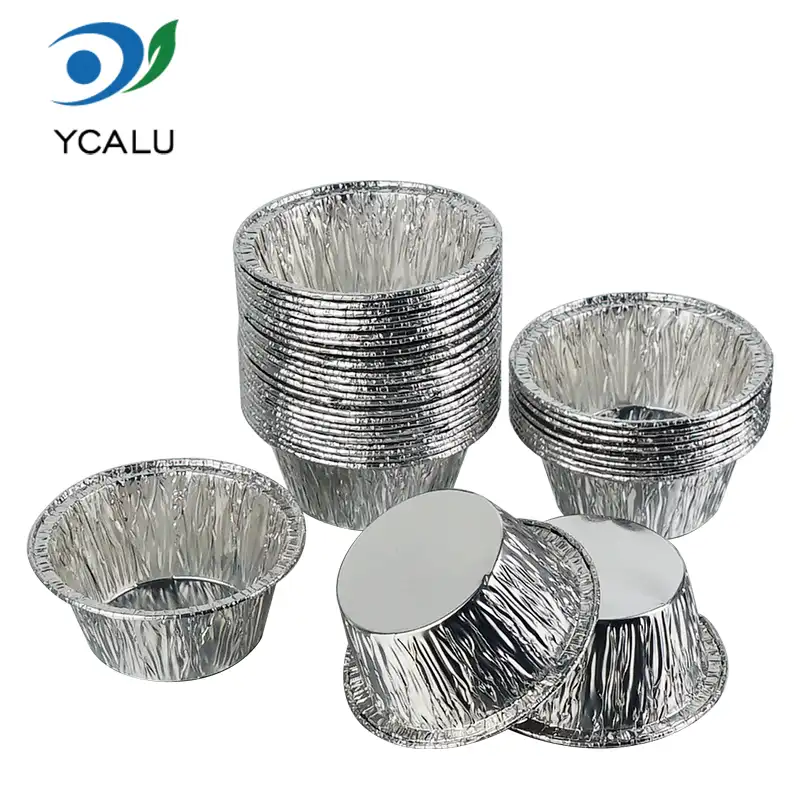 Rund tårtkopp Silver aluminiumfoliebehållare