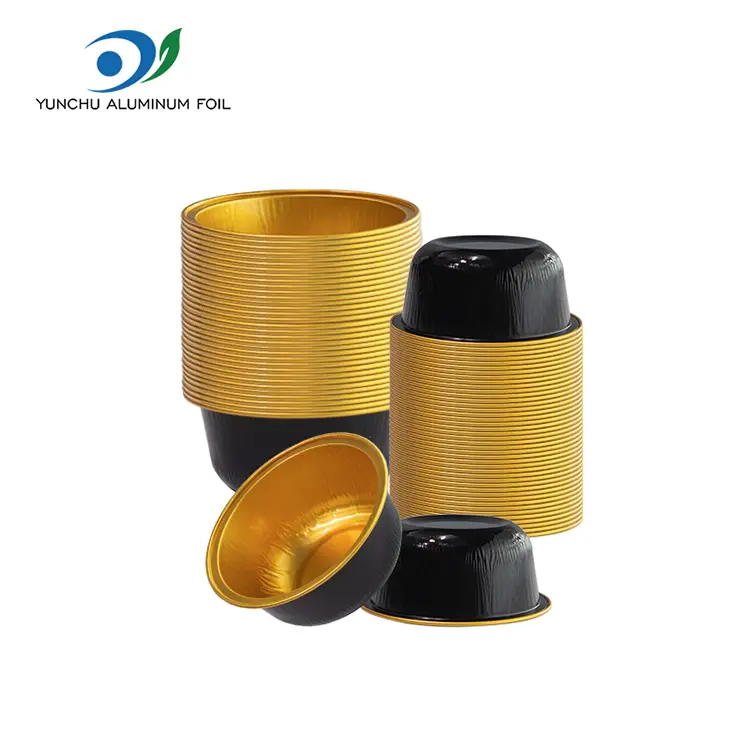 Färgad runda stekt smidig aluminiumfoliebehållare Färgad runda stekt smidig aluminiumfoliebehållare