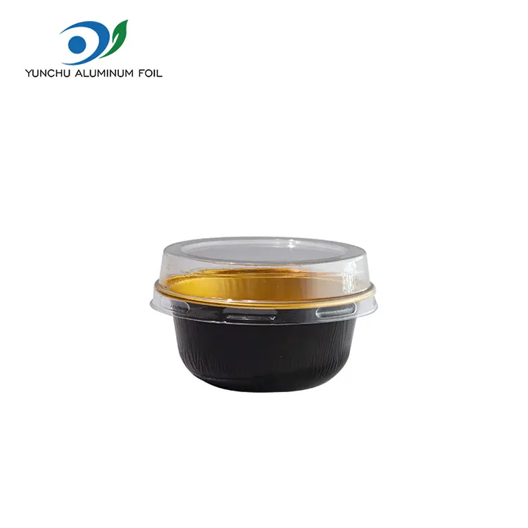 Färgad runda stekt smidig aluminiumfoliebehållare