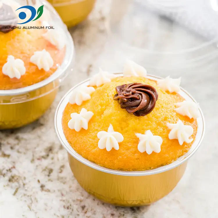 Färgad runda stekt smidig aluminiumfoliebehållare