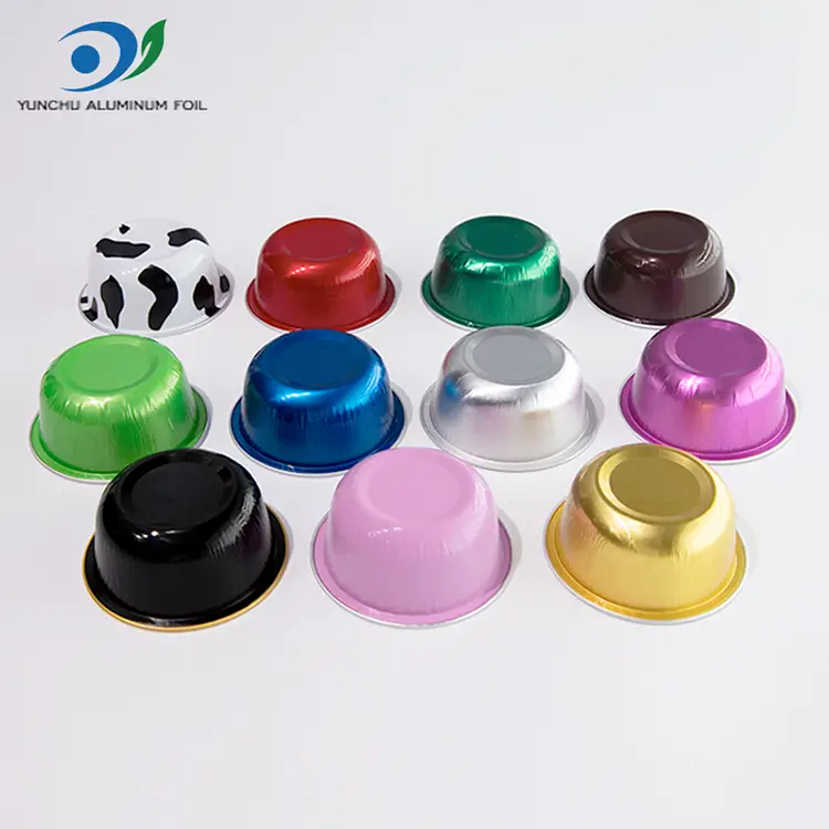 Färgad runda stekt smidig aluminiumfoliebehållare