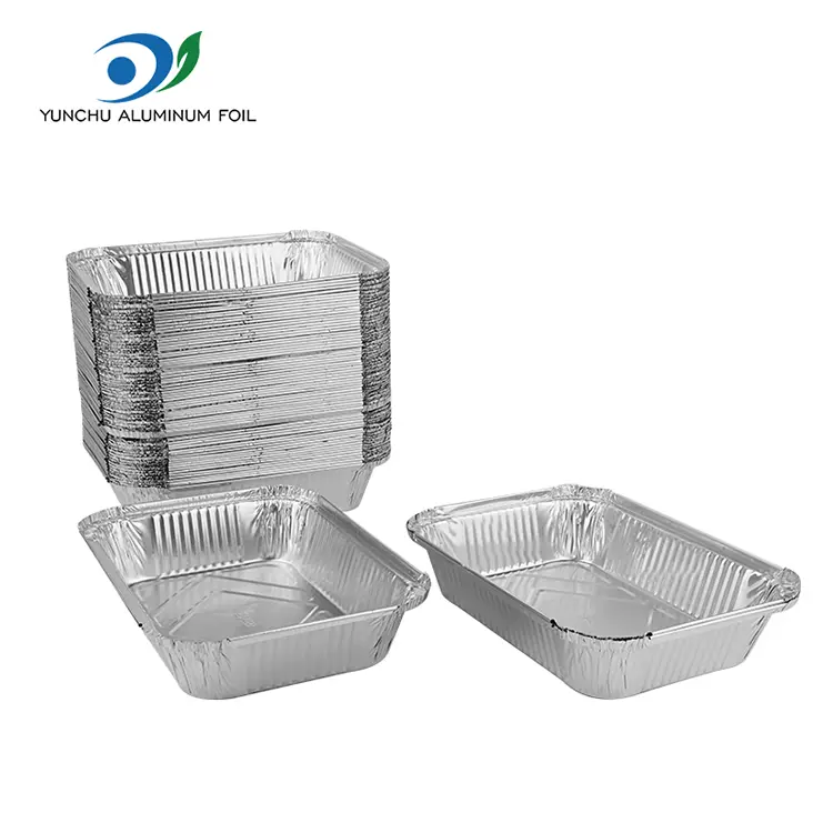 Engångsgrill lunchlåda silver aluminiumfoliebehållare