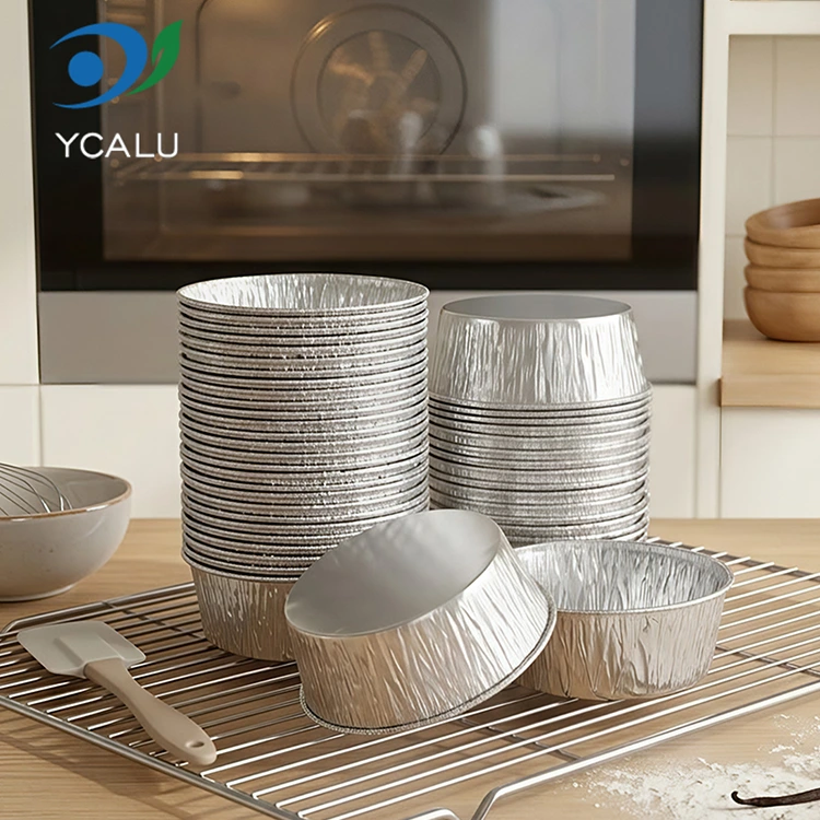 Engångs kakfat bakning Silver aluminiumfolie matbehållare