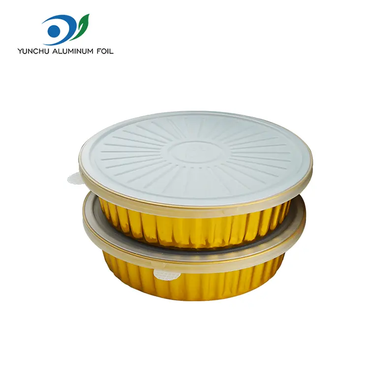 Engångsgalleringyllene runda aluminiumfoliebehållare