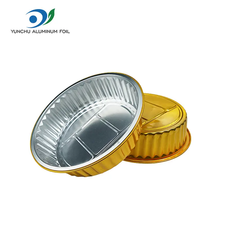 Engångsgalleringyllene runda aluminiumfoliebehållare