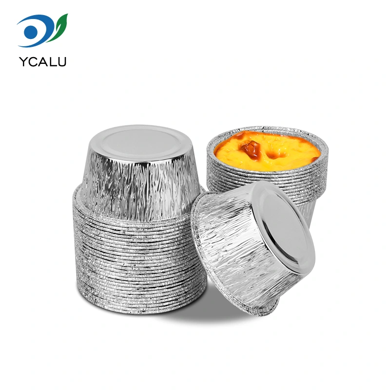 Engångsrunda kakfat Silver aluminiumfoliebehållare Engångsrunda kakfat Silver aluminiumfoliebehållare
