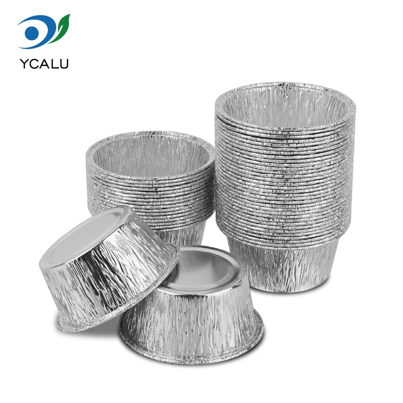 Engångsrunda kakfat Silver aluminiumfoliebehållare