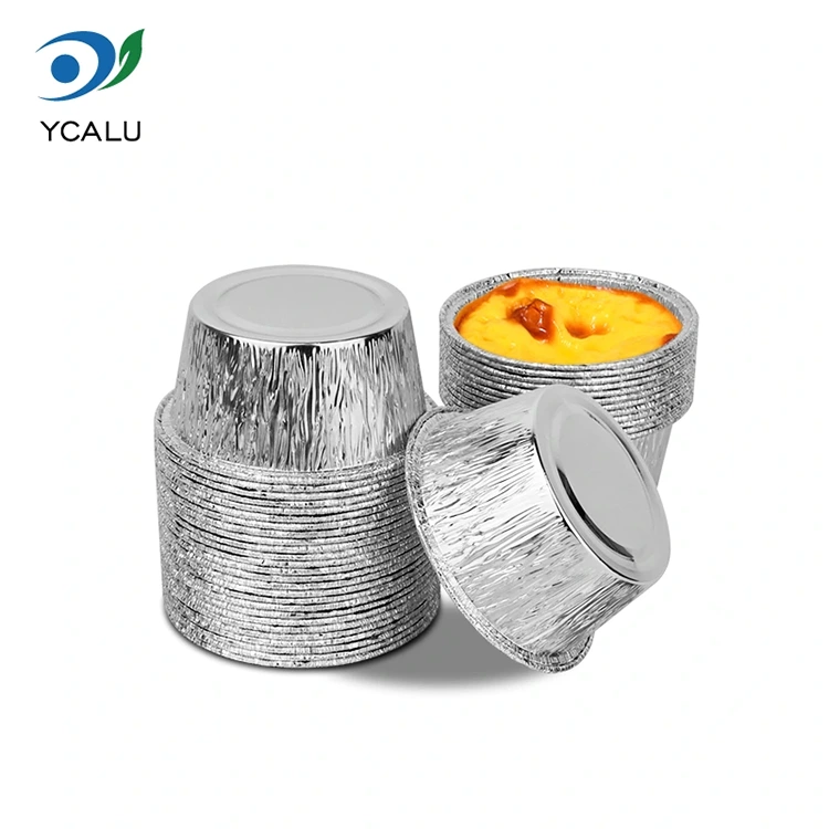 Engångsrunda kakfat Silver aluminiumfoliebehållare Engångsrunda kakfat Silver aluminiumfoliebehållare