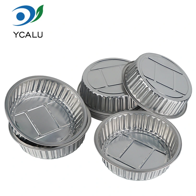 Engångsbehållare av rund silverförpackad catering aluminiumfolie Engångsbehållare av rund silverförpackad catering aluminiumfolie
