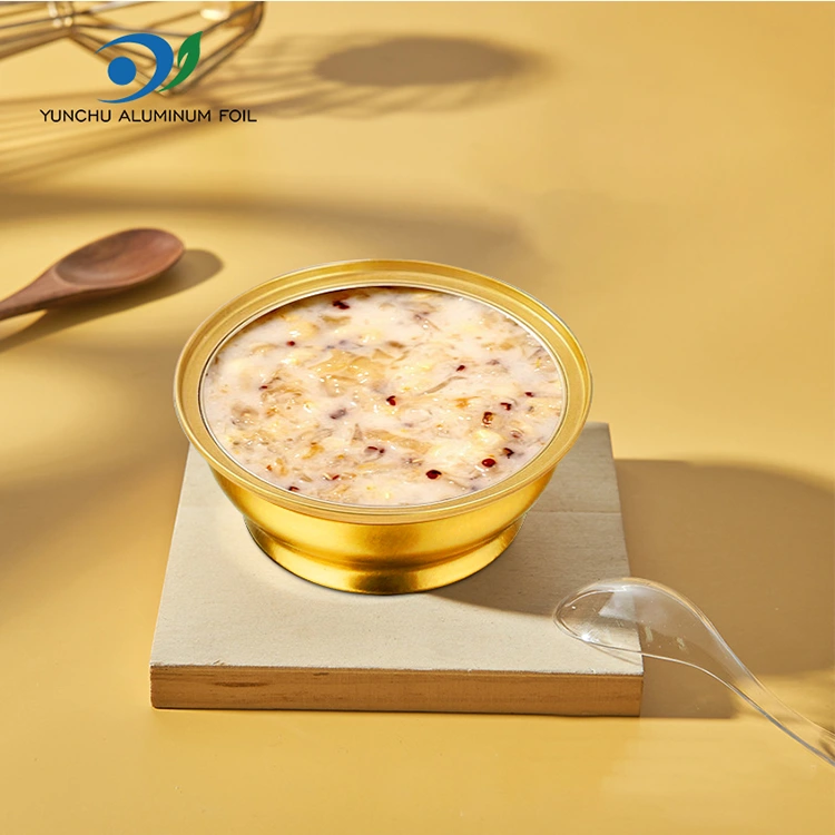 Engångs rund takeaway -låda Small Golden Bowl Aluminiumfoliebehållare