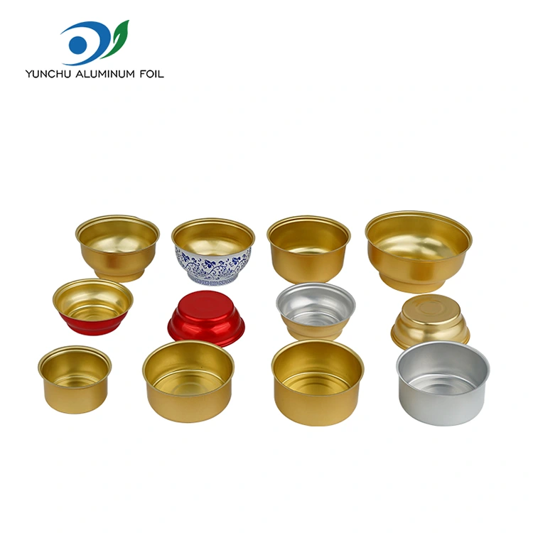 Engångs rund takeaway -låda Small Golden Bowl Aluminiumfoliebehållare