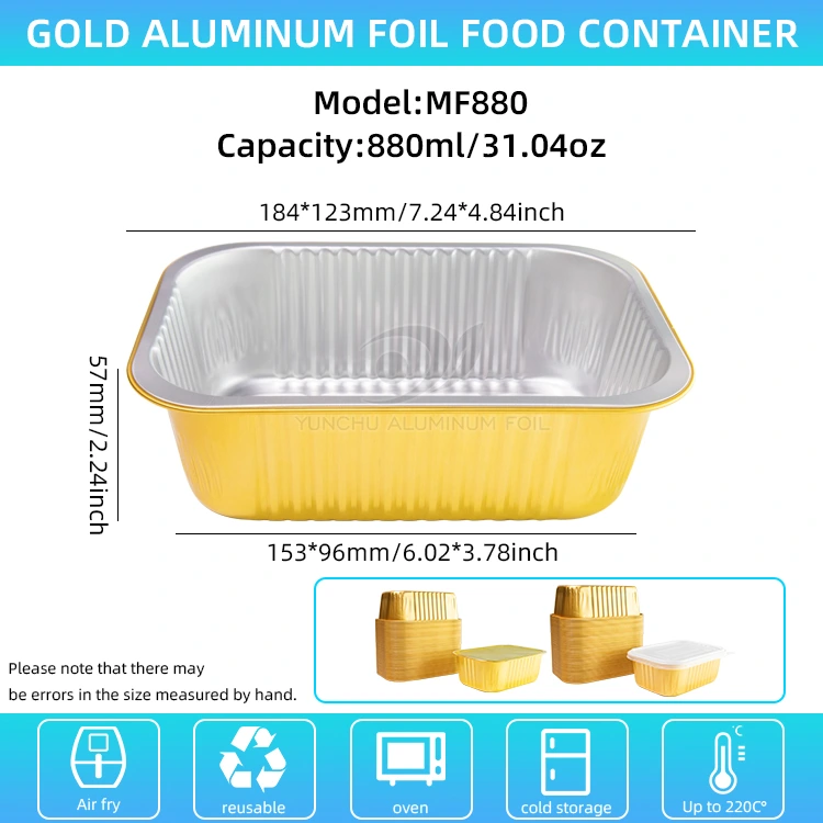 Engångsbehållare av engångs tätning av gratin aluminiumfoliefolie