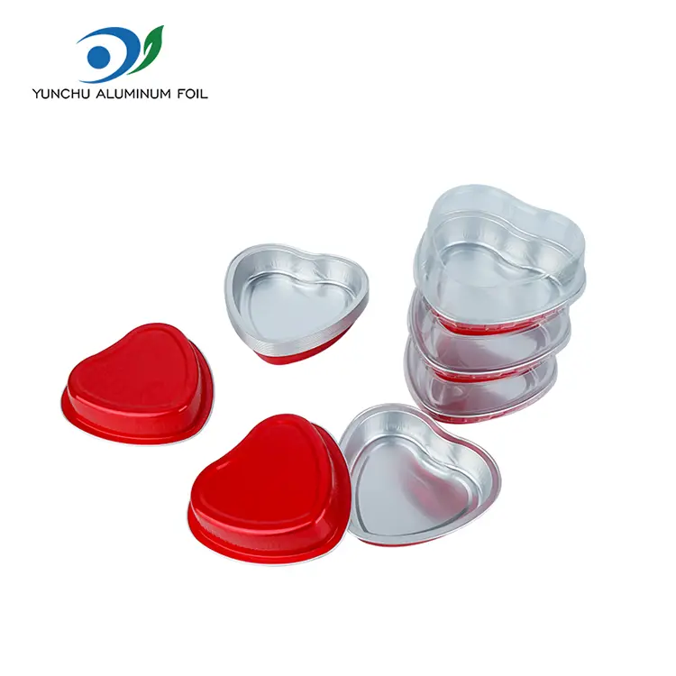 Hjärtformad kaka bakning smidig aluminiumfoliebehållare Hjärtformad kaka bakning smidig aluminiumfoliebehållare