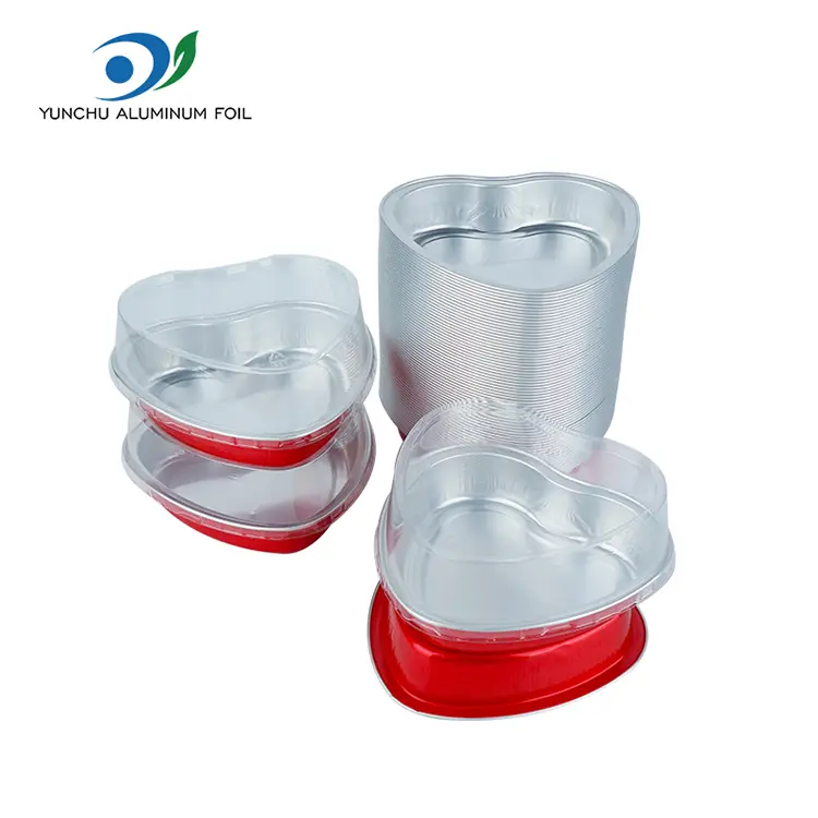 Hjärtformad kaka bakning smidig aluminiumfoliebehållare