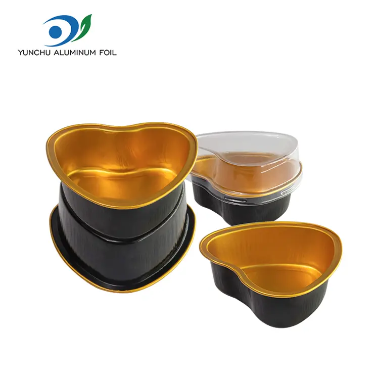 Hjärtformad stekt smidig aluminiumfoliebehållare