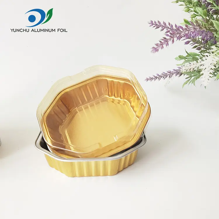 Hexagonal takeaway värme tätade smidiga aluminiumfoliebehållare