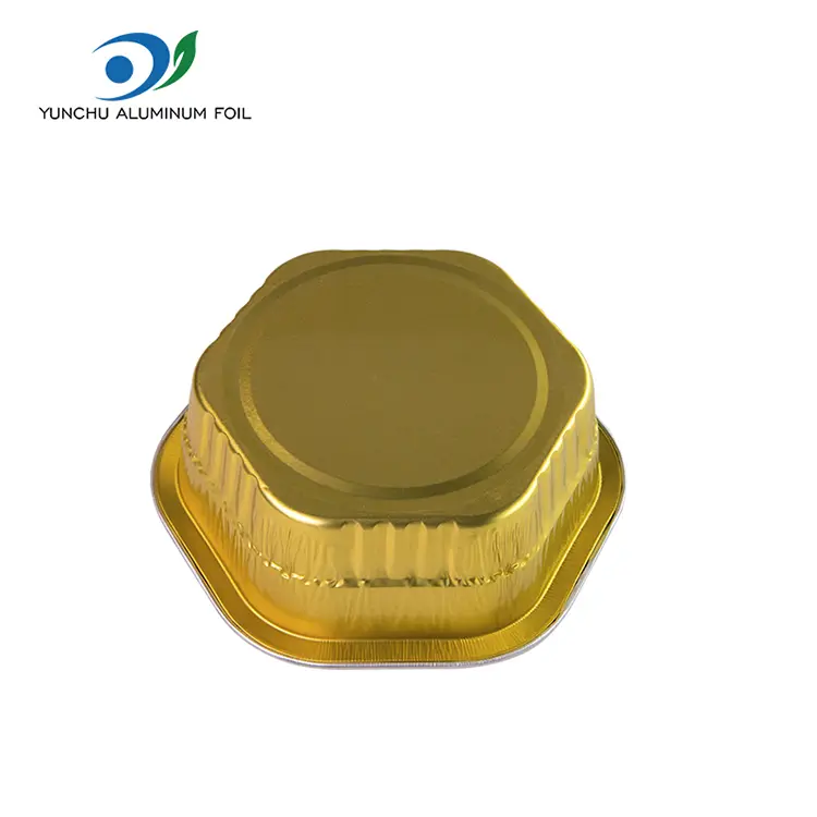 Hexagonal takeaway värme tätade smidiga aluminiumfoliebehållare