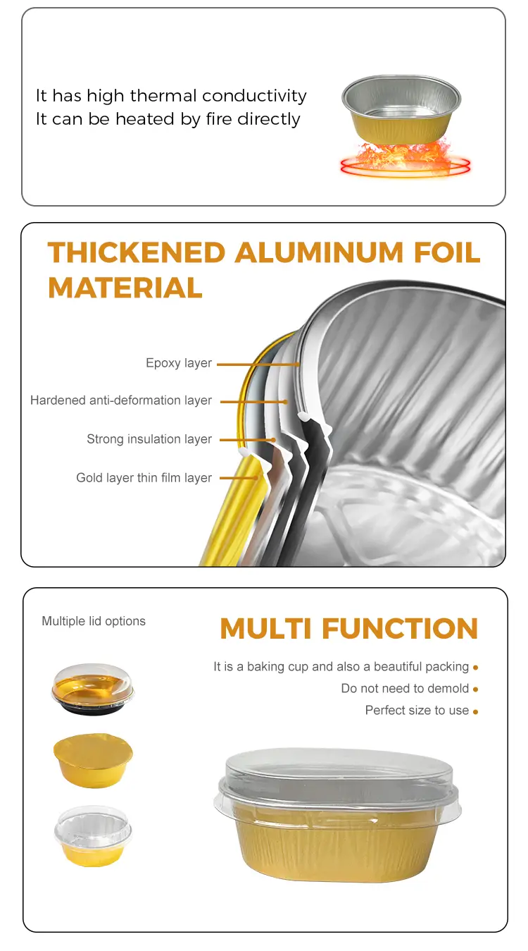Oval light-Walled Aluminium Foil Containers