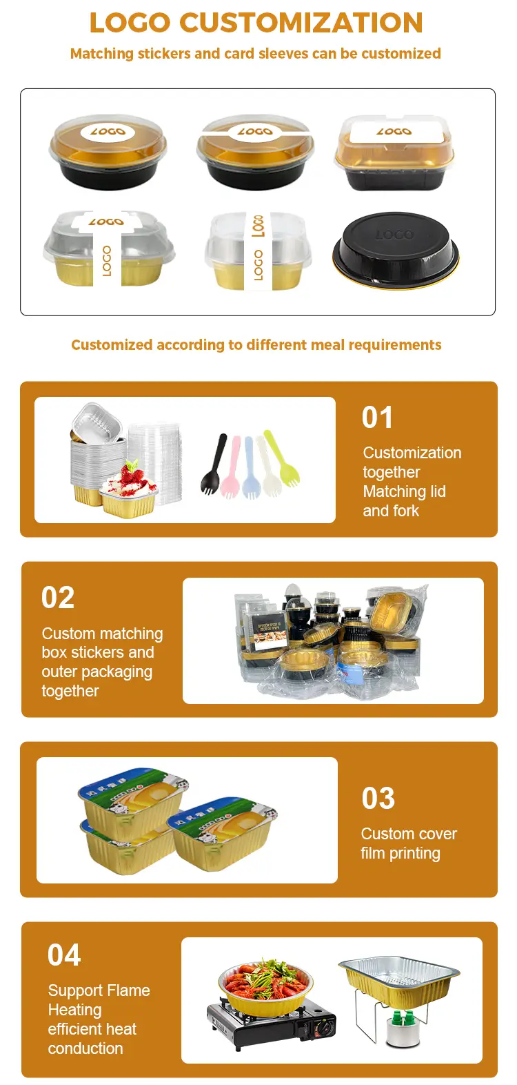 Square silver takeaway packing Aluminum Foil Container