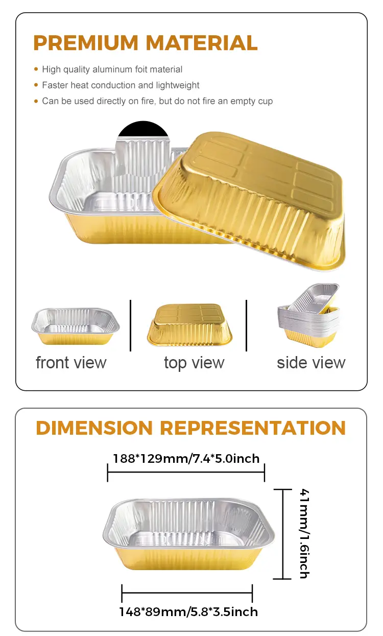 Disposable Thickened Food Grade Aluminum Foil Containers