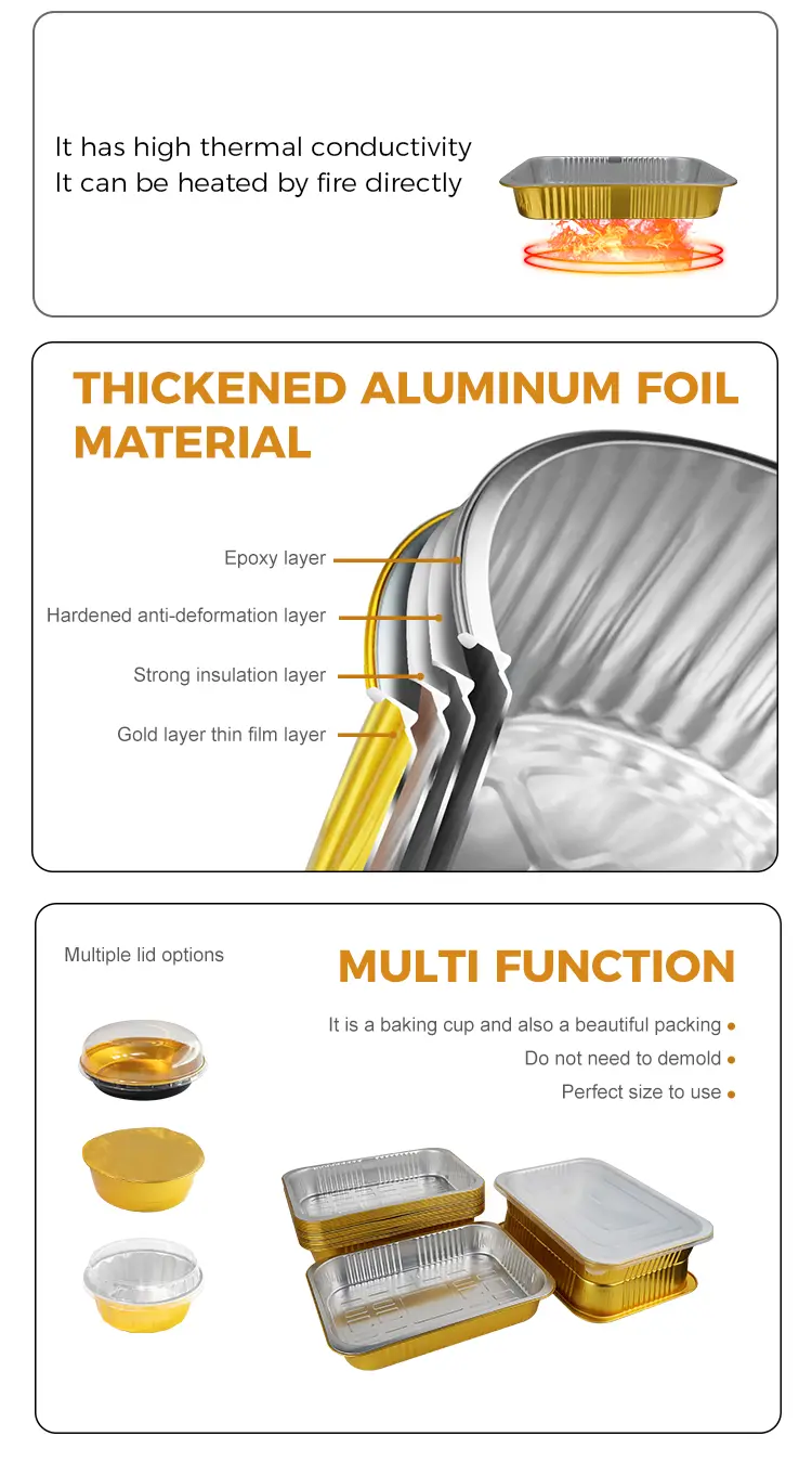 Disposable rectangular sealed baking sheet Aluminum Foil Containers