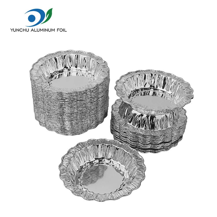 Spetsar rund bakning kaka silver aluminiumfoliebehållare