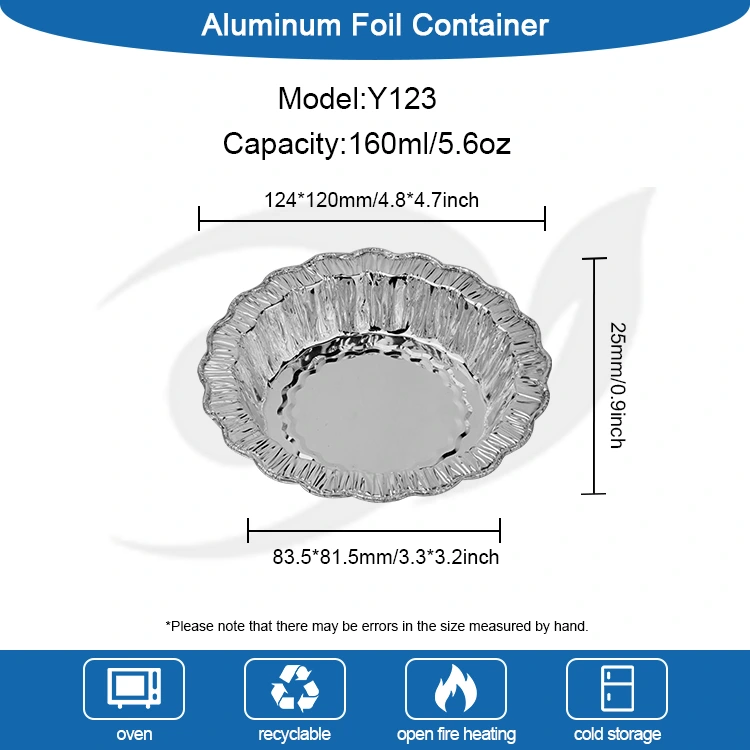 Spetsar rund bakning kaka silver aluminiumfoliebehållare