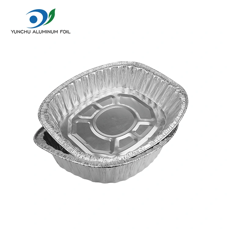 Stor kapacitet Grillad kyckling Griddle Silver aluminiumfoliebehållare