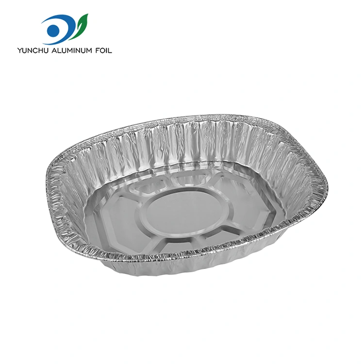 Stor kapacitet Grillad kyckling Griddle Silver aluminiumfoliebehållare