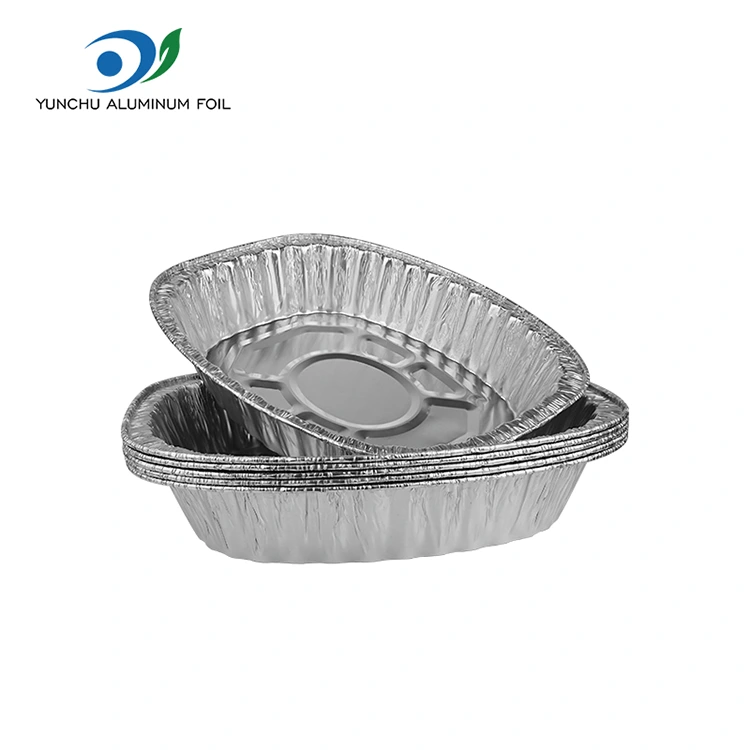 Stor kapacitet Grillad kyckling Griddle Silver aluminiumfoliebehållare