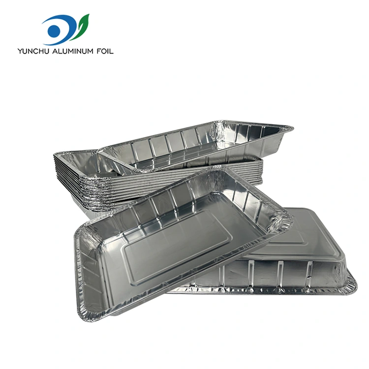 Stor grillad fisk takeaway silver aluminiumfoliebehållare