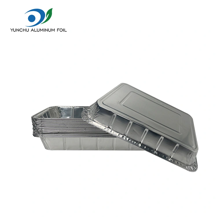 Stor grillad fisk takeaway silver aluminiumfoliebehållare