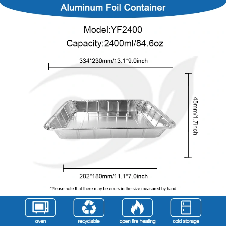 Stor grillad fisk takeaway silver aluminiumfoliebehållare