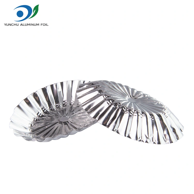 Oval spets vaniljsås tårta silver aluminium folie mat behållare