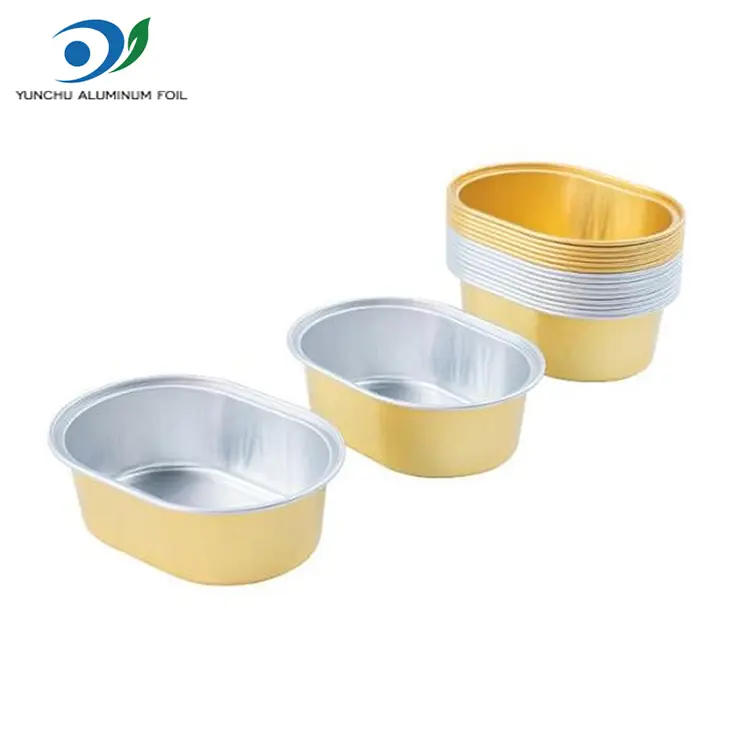 Ovala lättväggiga aluminiumfoliebehållare