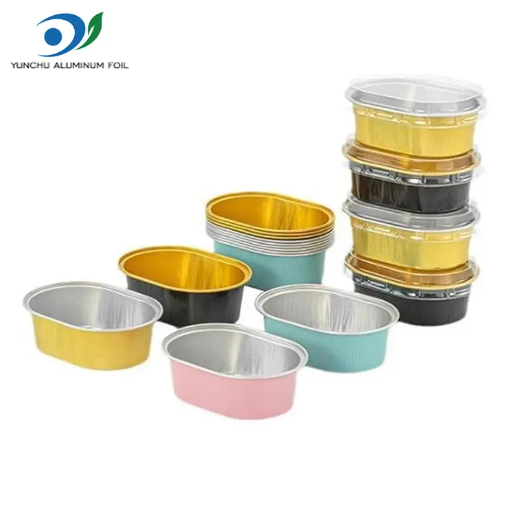 Ovala lättväggiga aluminiumfoliebehållare