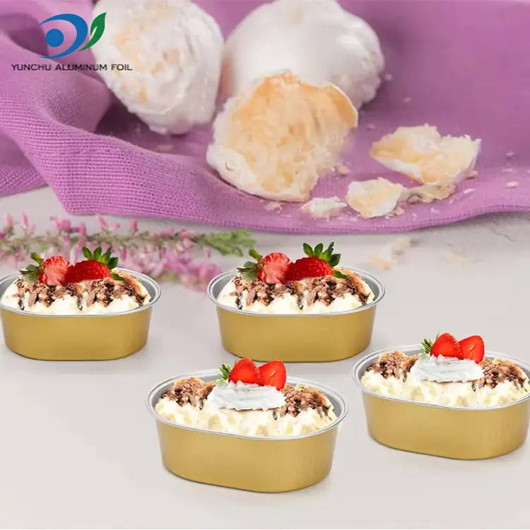 Ovala lättväggiga aluminiumfoliebehållare